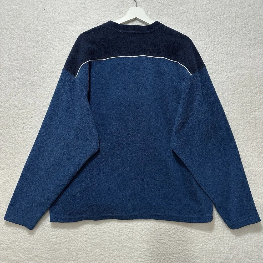 Vintage 90s Warner Brothers Embroidered Tasmanian Devil Taz Fleece Sweater Sz XL